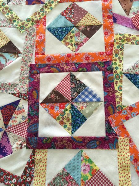 Scrappy Pinwheel in a Square - Part 2 susies-scraps.com