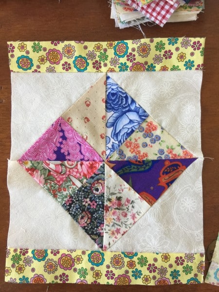 Scrappy Pinwheel in a Square - Part 2 susies-scraps.com
