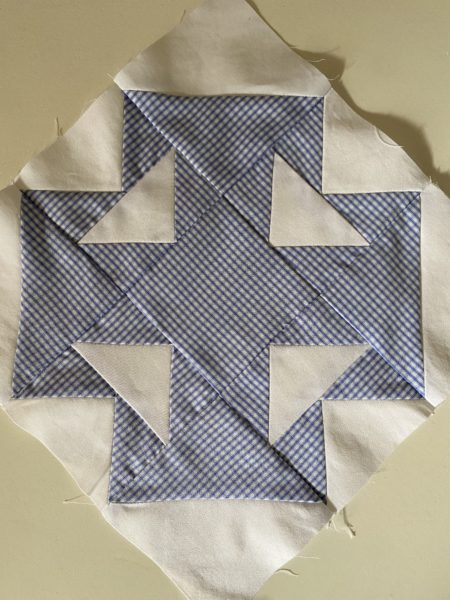 Antique Queen Cross Double T Quilt Block susies-scraps.com