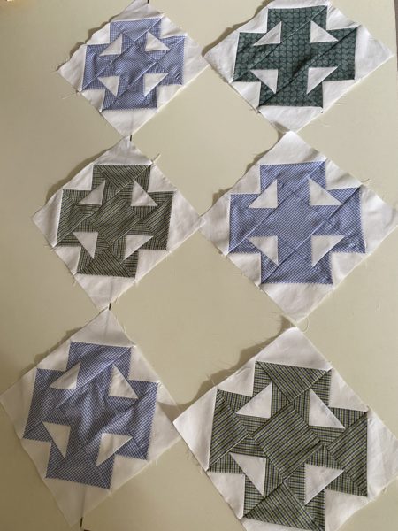 Antique Queen Cross Double T Quilt Block Susies-scraps.com