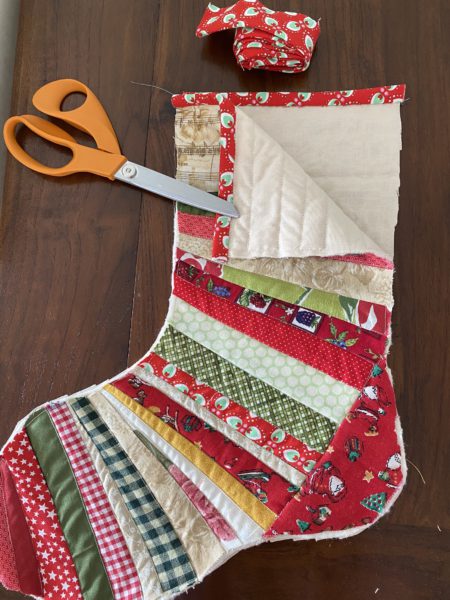 Quilted Christmas Scrappy String Stockings  susies-scraps.com