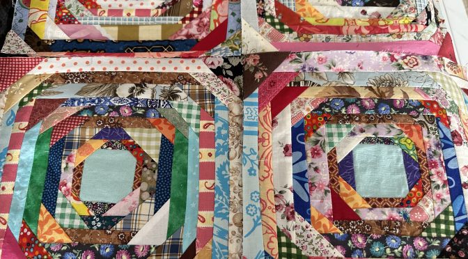 Any String Goes - Pineapple Improvisational String Quilt Blocks susies-scraps.com
