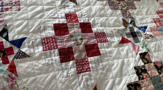Great Granny Stars Hand Quilting Finish susies-scraps.com