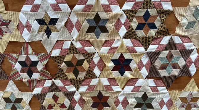 Hexagon Stars Quilt Antique Inspired - Part 4 Diamond Circles susies-scraps.com
