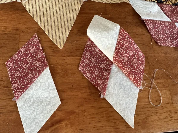 Hexagon Stars Quilt Antique Inspired - Part 4 Diamond Circles susies-scraps.com