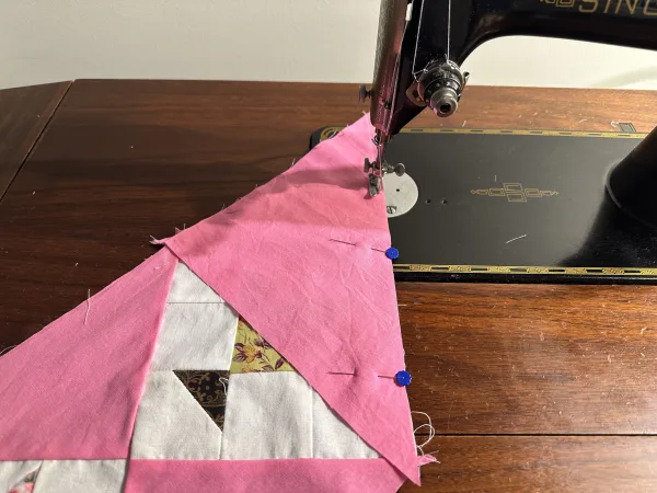Pink Strippy Baskets Quilt Antique Inspired Part 2 susies-scraps.com