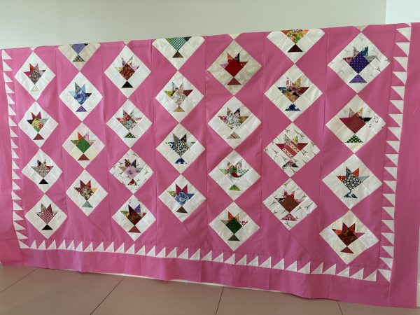Pink Streak of Lightening Baskets Quilt and Pattern - Antique Inspired - Part 3 susies-scraps.com