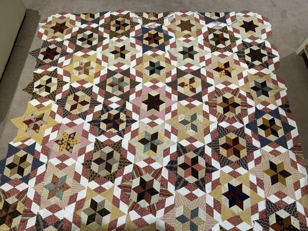Hexagon Stars Diamond Circles Quilt - Part 5 Making the Rows susies-scraps.com