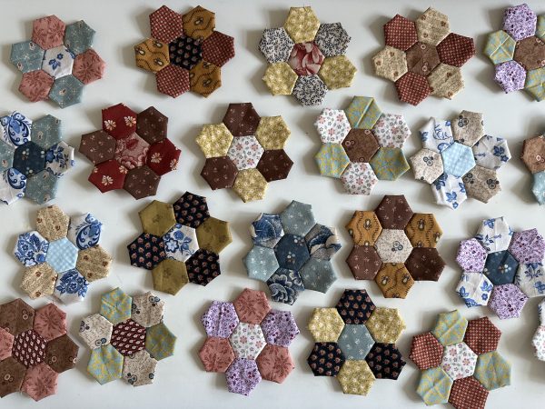 Hexagon Flowers Antique Inspired susies-scraps.com