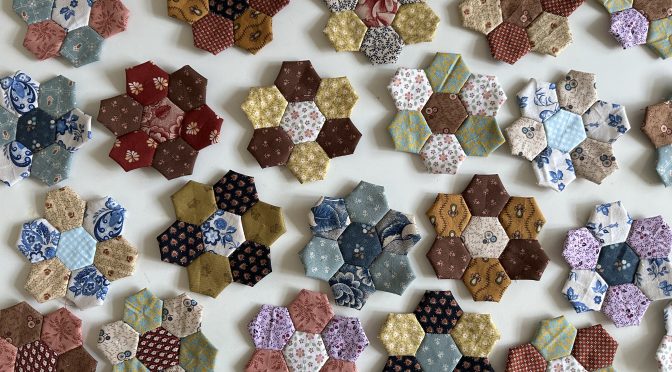 Hexagon Flowers Antique Inspired susies-scraps.com