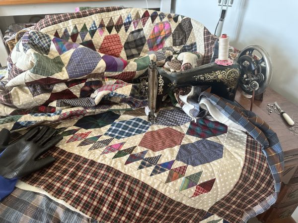 Walking it Through Plaid Lozenges Quilt susies-scraps.com