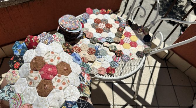 Amish Hexagons from Circles Round Three Making A Floral Path